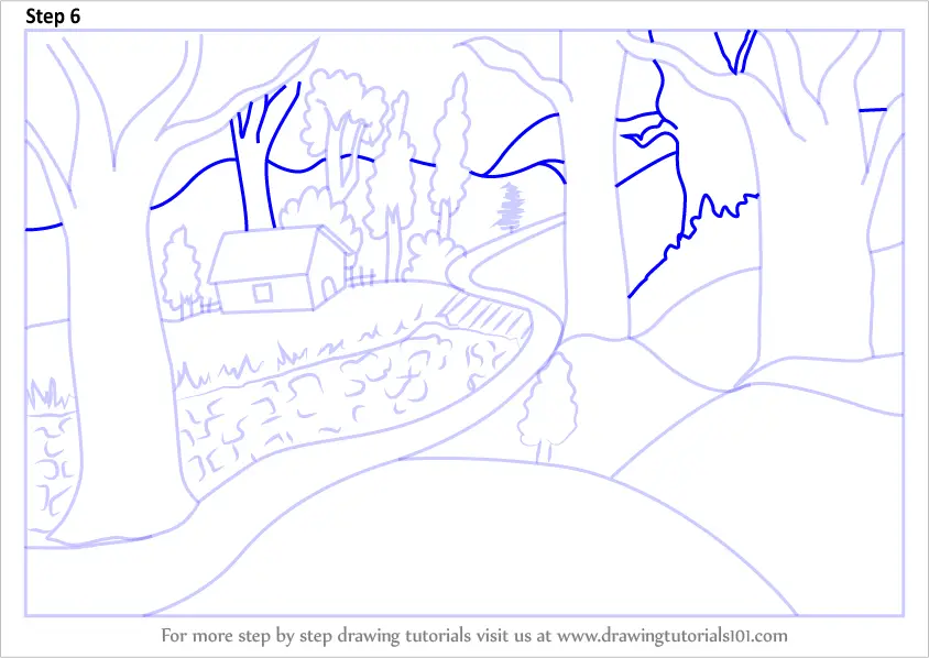 Learn How to Draw a Forest Scene Forests Step by Step 