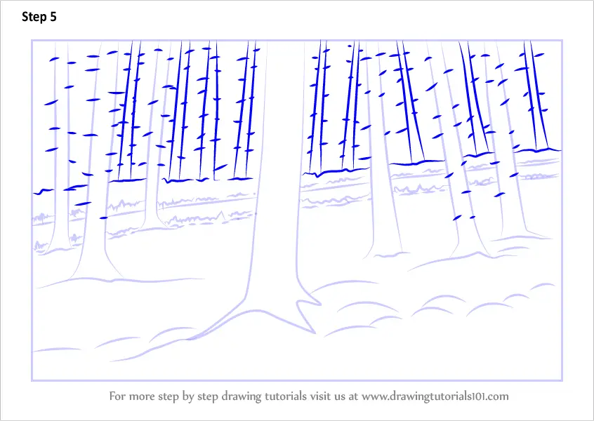 Learn How to Draw Forest Trees (Forests) Step by Step : Drawing Tutorials