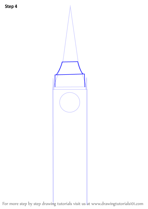 How to Draw Big Ben (Other Places) Step by Step | DrawingTutorials101.com