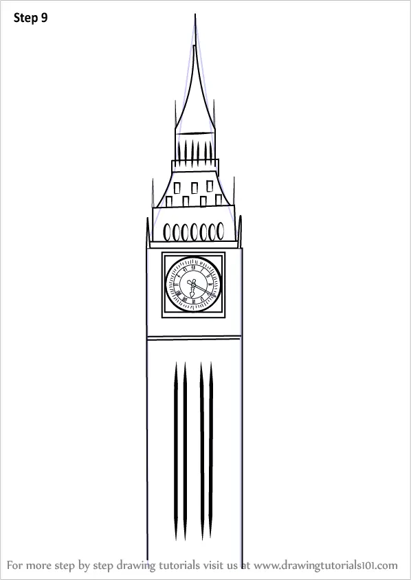 How to Draw Big Ben (Other Places) Step by Step