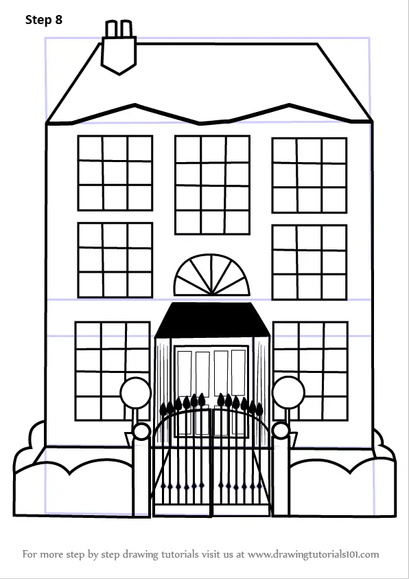 Learn How to Draw a Mansion (Other Places) Step by Step Drawing Tutorials