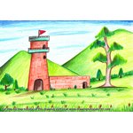 How to Draw Watch Tower Scene