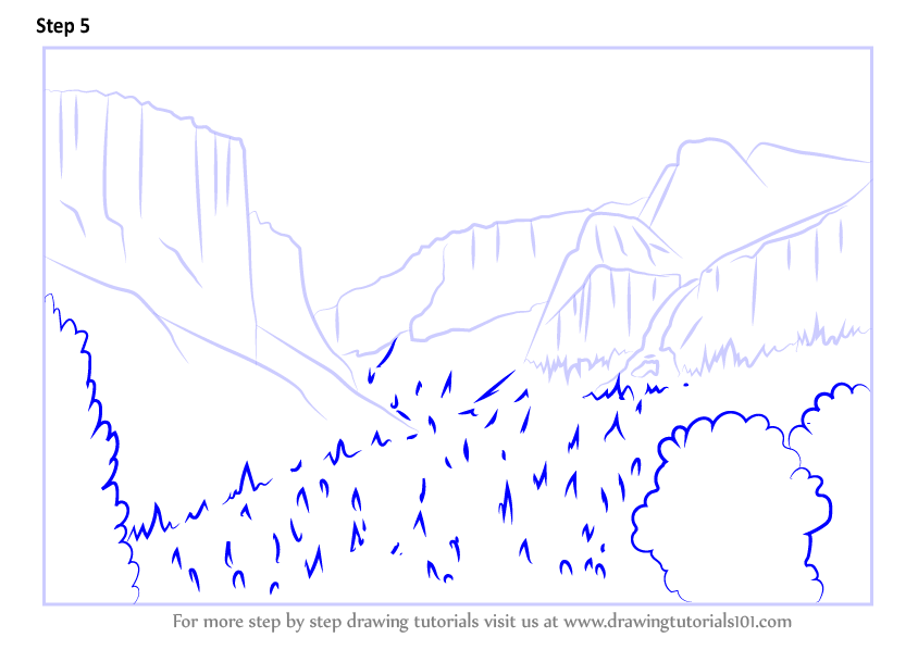 How to Draw Yosemite National Park California (Parks) Step by Step ...