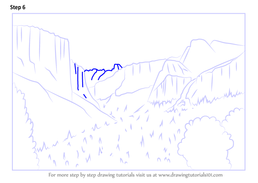 How to Draw Yosemite National Park California (Parks) Step by Step ...