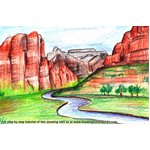 How to Draw Zion National Park River