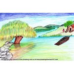 How to Draw Riverside Scenery