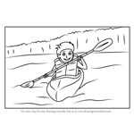 How to Draw a Boy Canoeing Scene