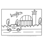 How to Draw a Cartoon Airport