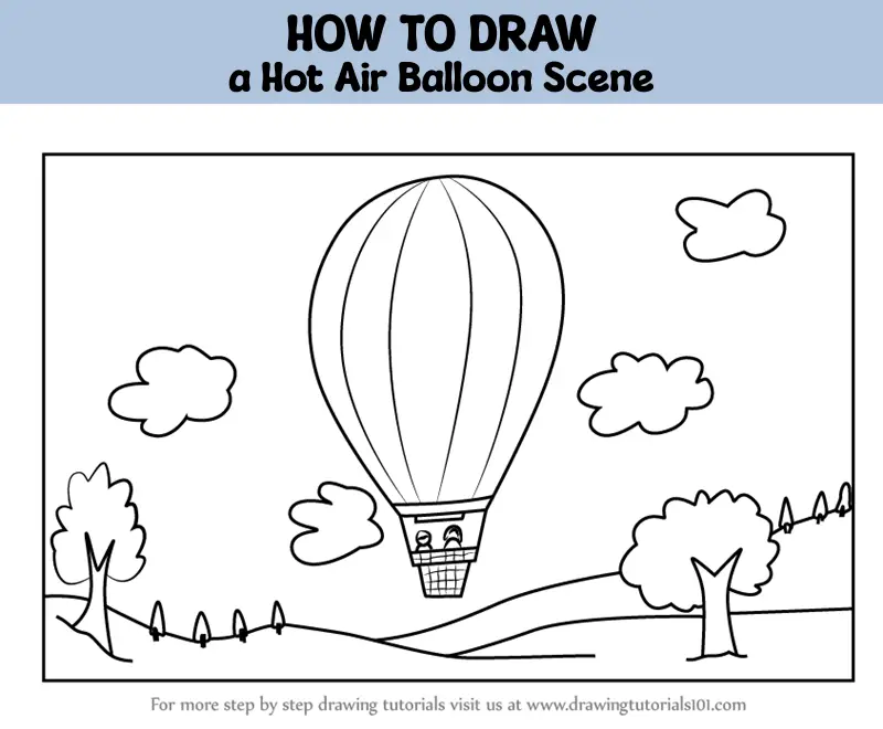 Easy Hot Air Balloon Coloring Page - ColoringAll