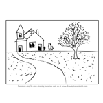 How to Draw a House Scenery
