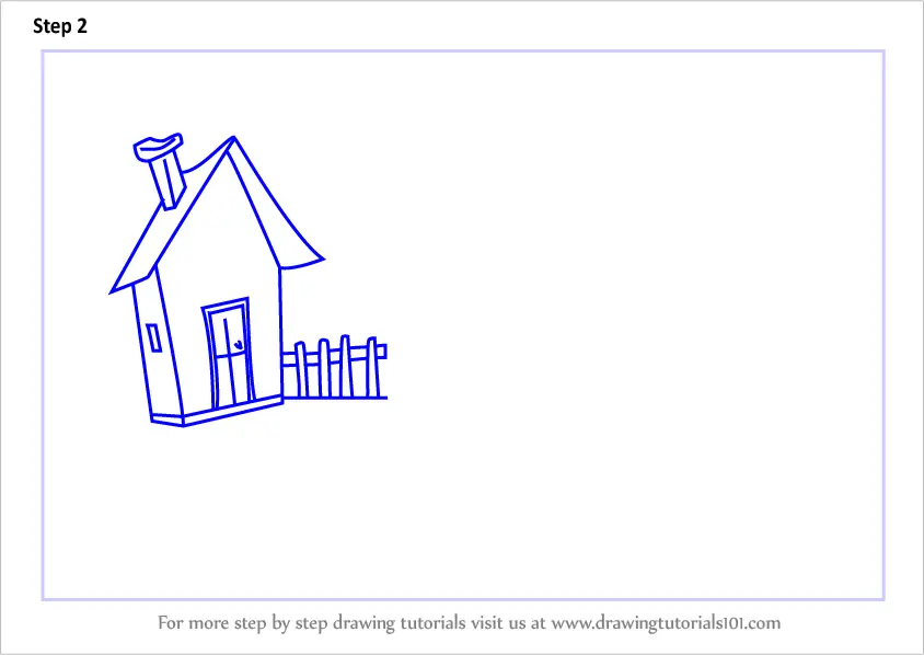 How To Draw A House With Garden And Pool Scene (scenes) Step By Step 