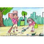 How to Draw Kids Cleaning Day Scene