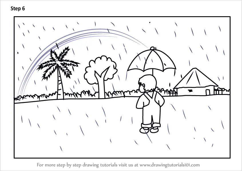 rainy season drawings for kids