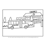 How to Draw School Bus Scene