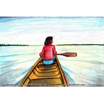How to Draw Woman Rowing Boat