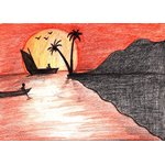 How to Draw a Beach Sunset