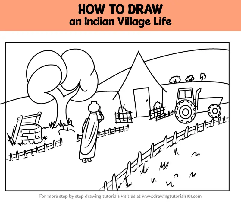 How to draw village life scenery//Oil pastel painting //Easy drawing for  beginners - You… | Oil pastel drawings, Scenery drawing for kids, Beautiful  scenery drawing