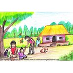 How to Draw Village Life