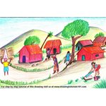 How to Draw Village Scenery