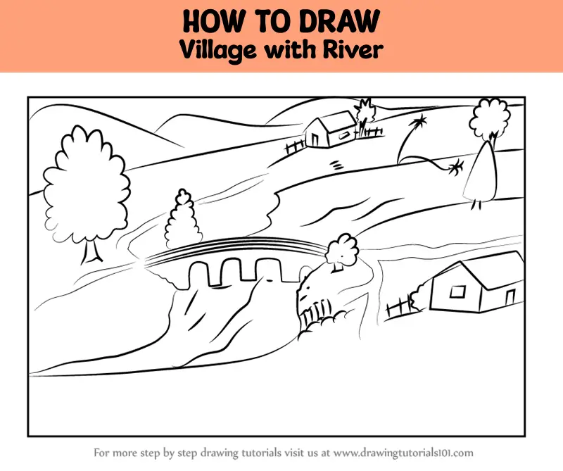 How to draw a river view scenery. Pencil drawing for beginer.#art#penc... |  TikTok