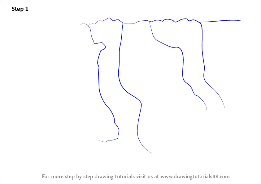 How to Draw a Rocky Waterfall (Waterfalls) Step by Step ...