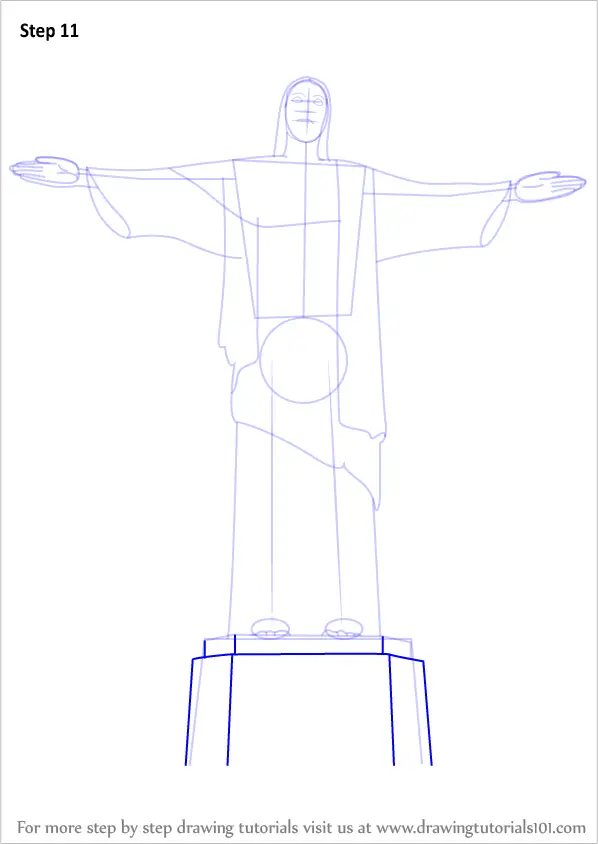 Learn How to Draw Christ the Redeemer (Wonders of The World) Step by