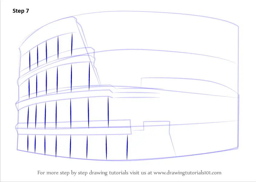 roman colosseum drawing step by step