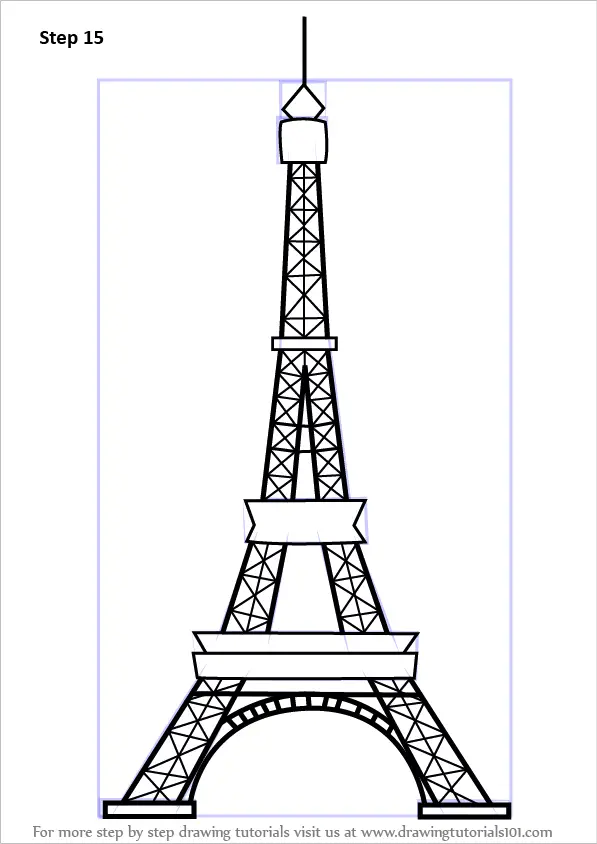 Learn How to Draw an Eiffel Tower (Wonders of The World) Step by Step