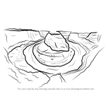 How to Draw Horse Shoe Bend at Grand Canyon