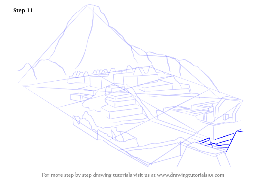 Learn How To Draw Machu Picchu Wonders Of The World Step By Step