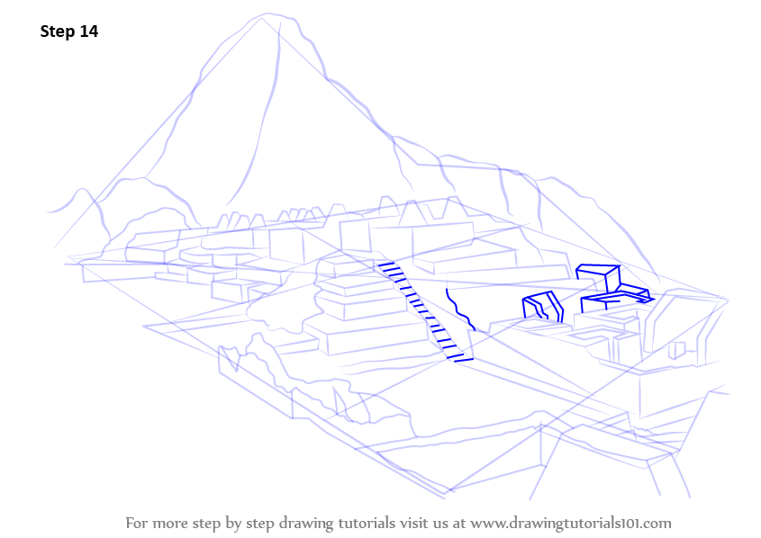 Learn How to Draw Machu Picchu (Wonders of The World) Step by Step