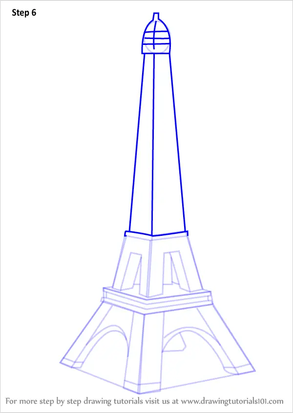 How to Draw Mini Eiffel Tower (Wonders of The World) Step by Step ...