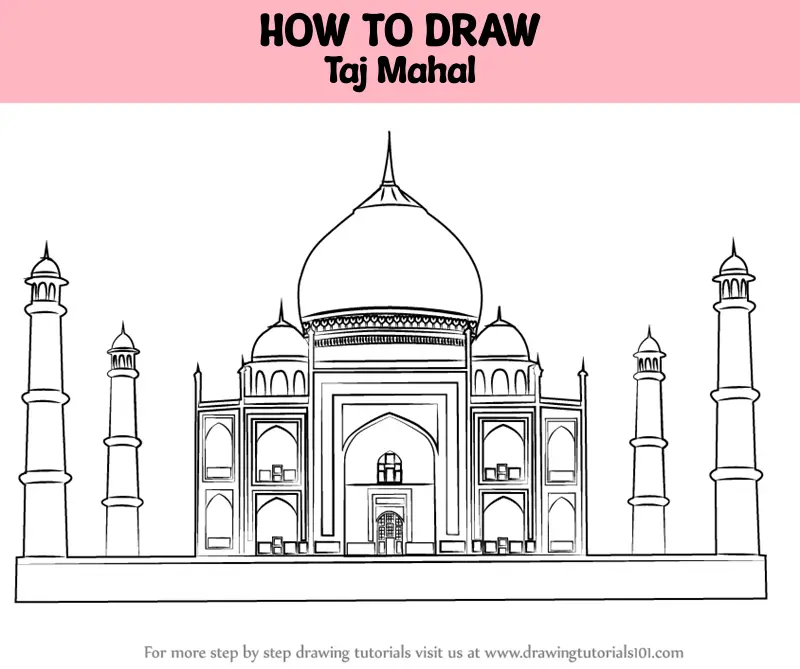 3D Taj Mahal Drawing - YouTube