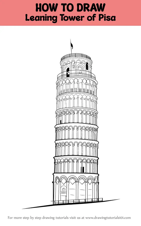 Leaning tower pisa seamless pattern hand drawn Vector Image