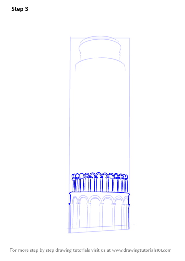 Learn How to Draw Leaning Tower of Pisa (World Heritage Sites) Step by Step : Drawing Tutorials