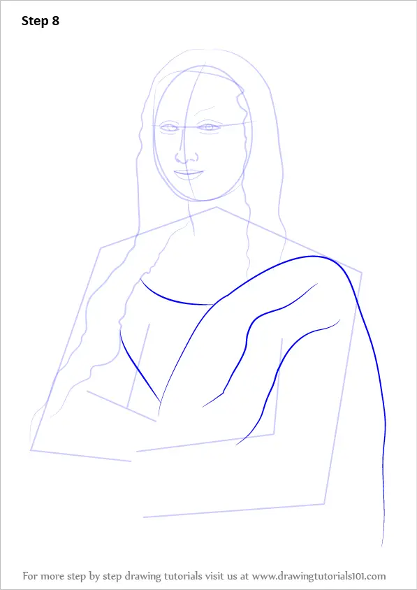 Step by Step How to Draw Mona Lisa : DrawingTutorials101.com