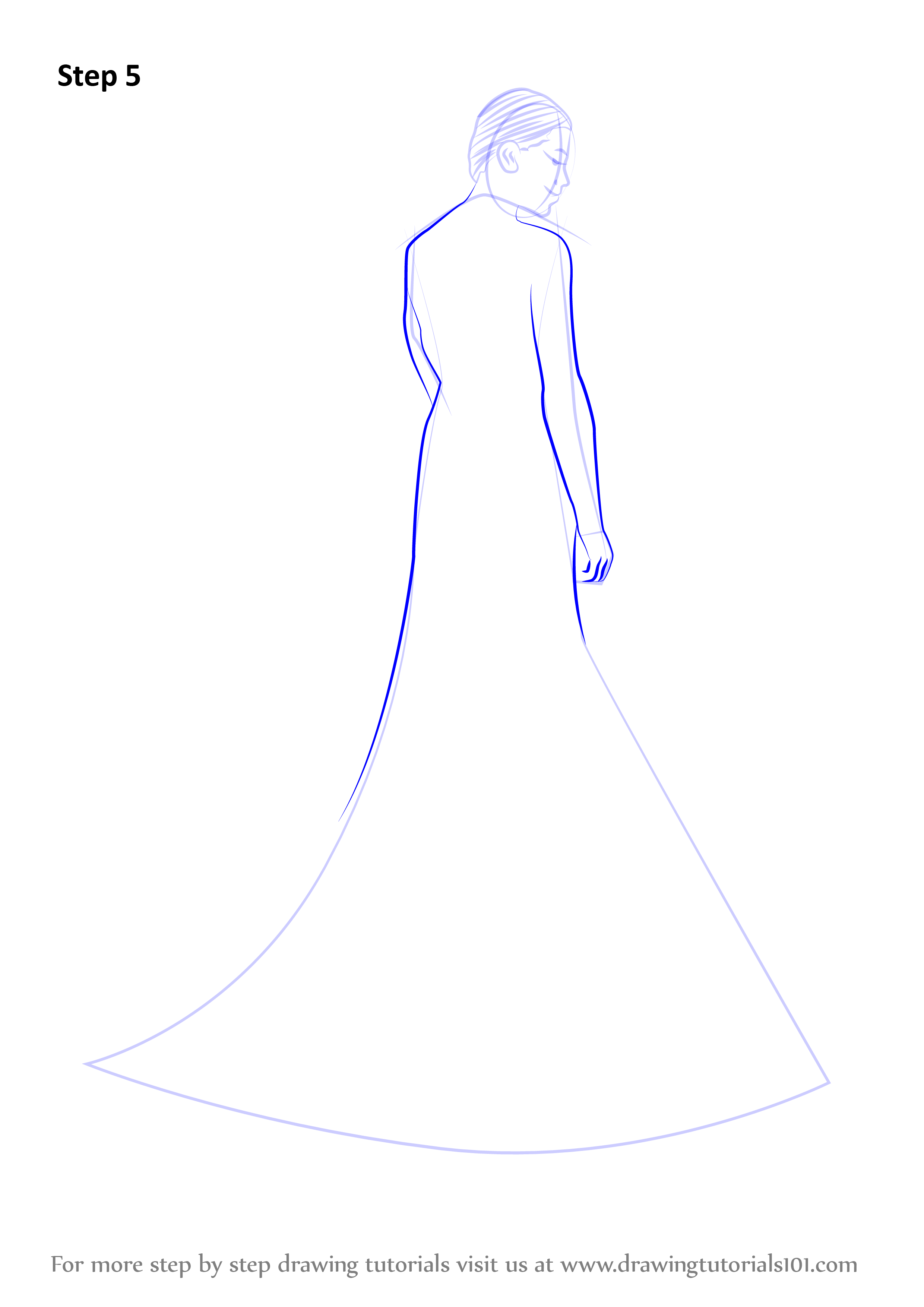 Learn How to Draw a Bridal Gown Fashion Step by Step