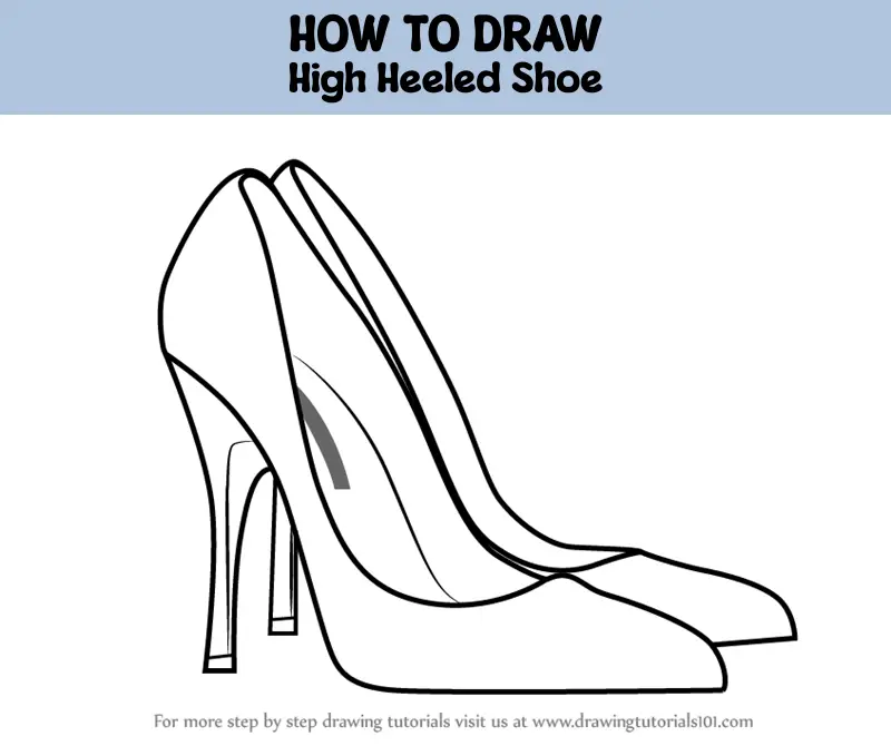 How to draw feet with high heels Easy for Beginners