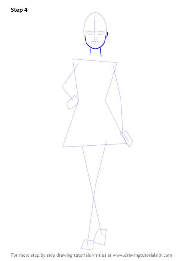 Step by Step How to Draw Barbie Doll in Skirt