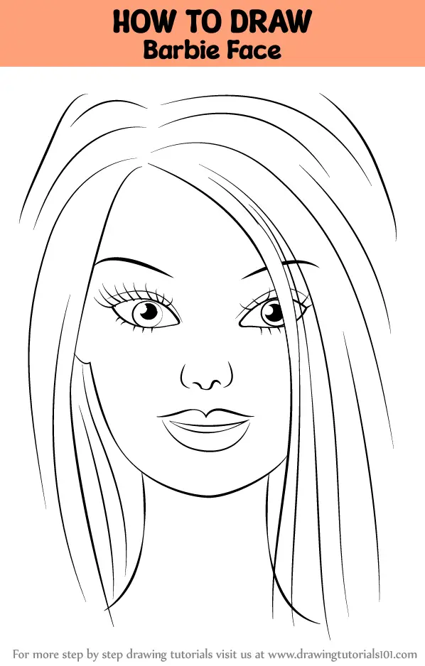 How to Draw Barbie Face (Barbie) Step by Step