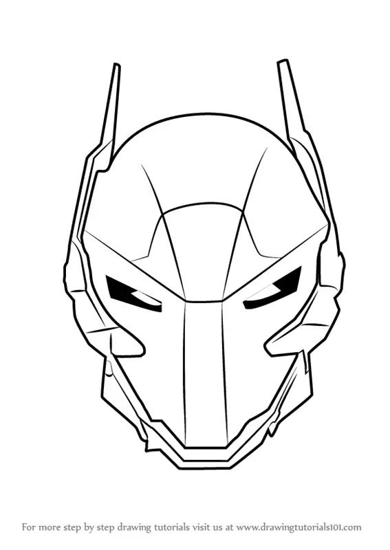 Learn How to Draw Arkham Knight Helmet from Batman (Batman) Step by Step :  Drawing Tutorials