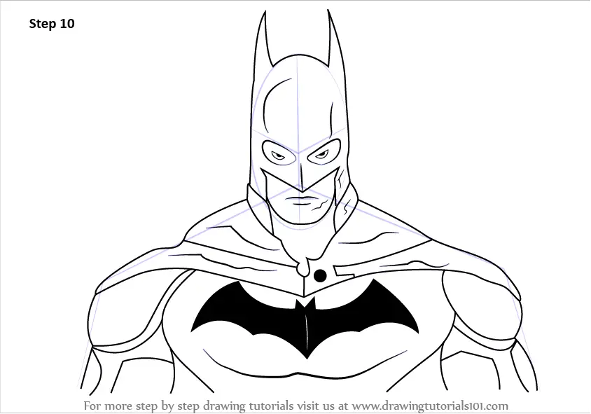 Learn How to Draw Batman Face (Batman) Step by Step Drawing Tutorials