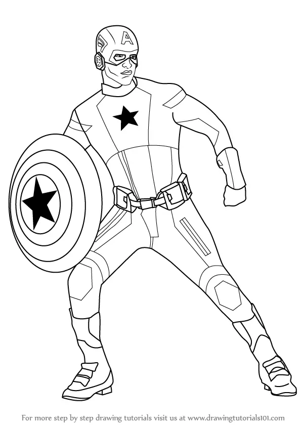 How to Draw Captain America (Captain America) Step by Step ...