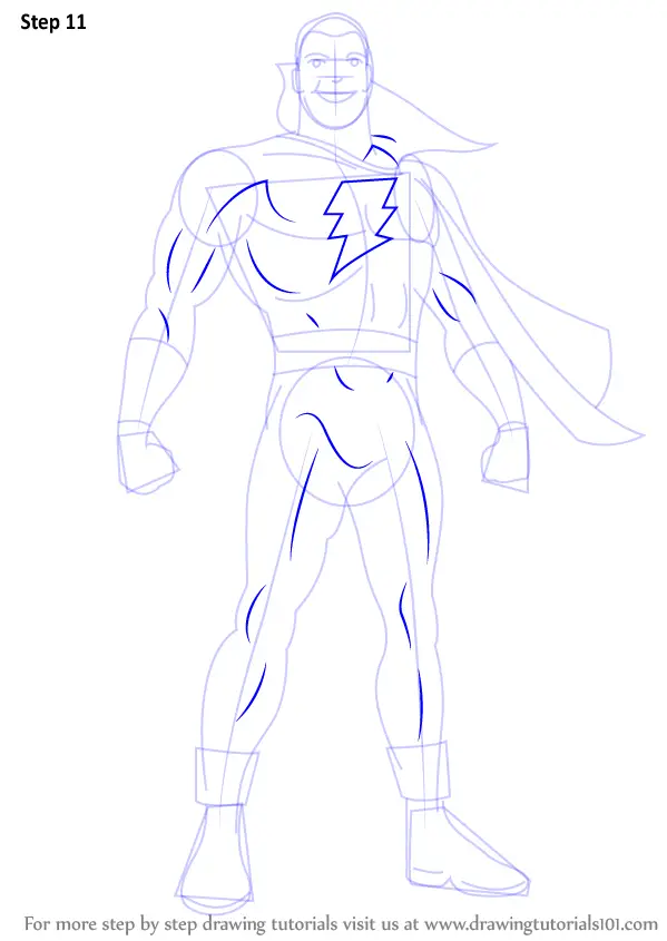 Step by Step How to Draw Captain Marvel : DrawingTutorials101.com