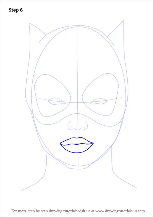 How to Draw Catwoman Face (Catwoman) Step by Step