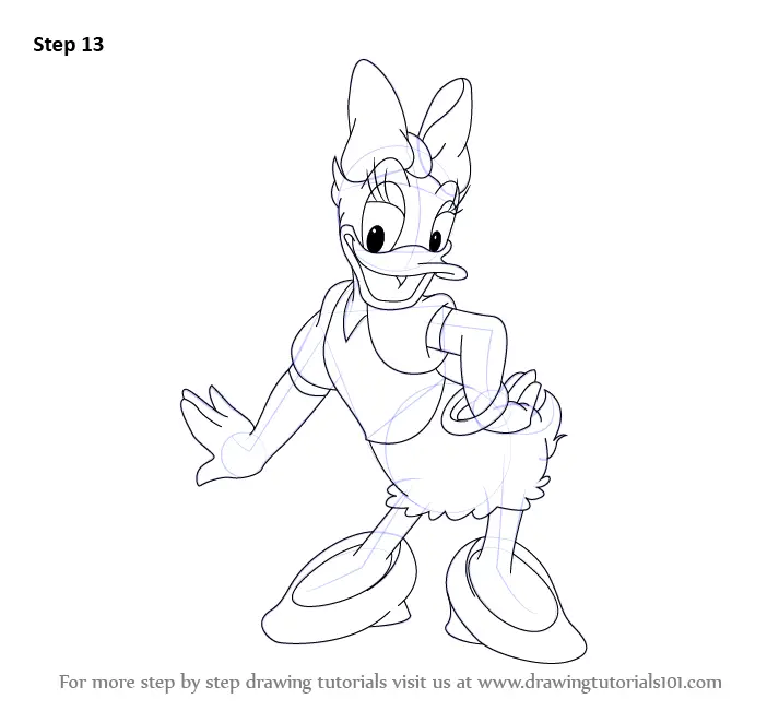 How to Draw a Daisy Duck (Daisy Duck) Step by Step