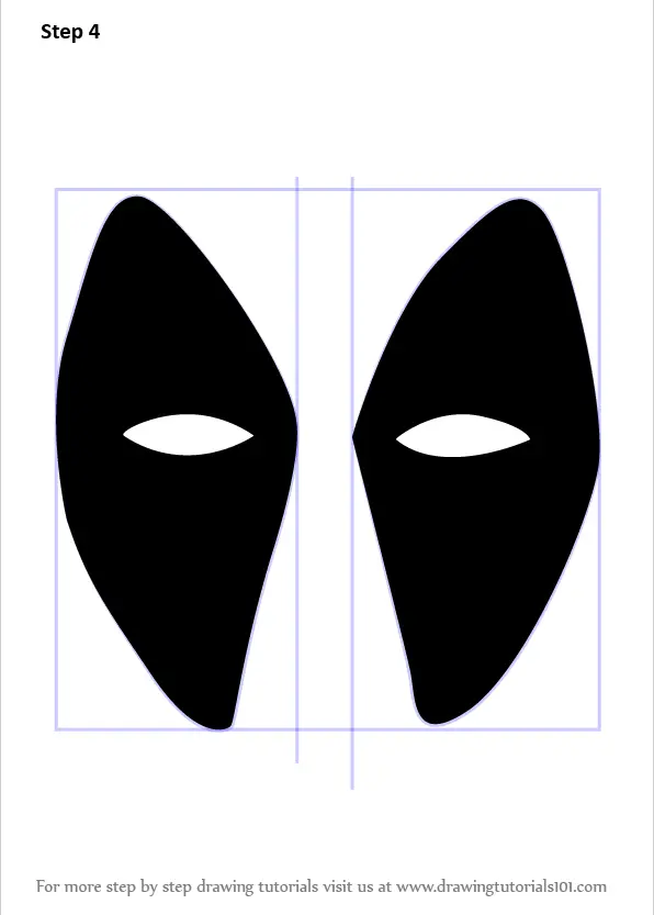 deadpool mask draw drawing step tutorials cartoon coloring drawingtutorials101 silhouette printable drawings batman tutorial