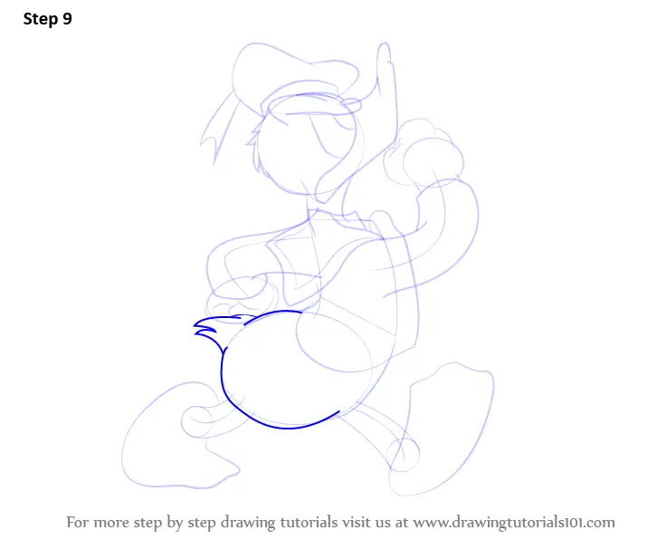 Learn How to Draw a Donald Duck (Donald Duck) Step by Step : Drawing