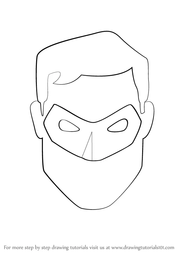 Learn How to Draw Green Lantern Face Green Lantern Step