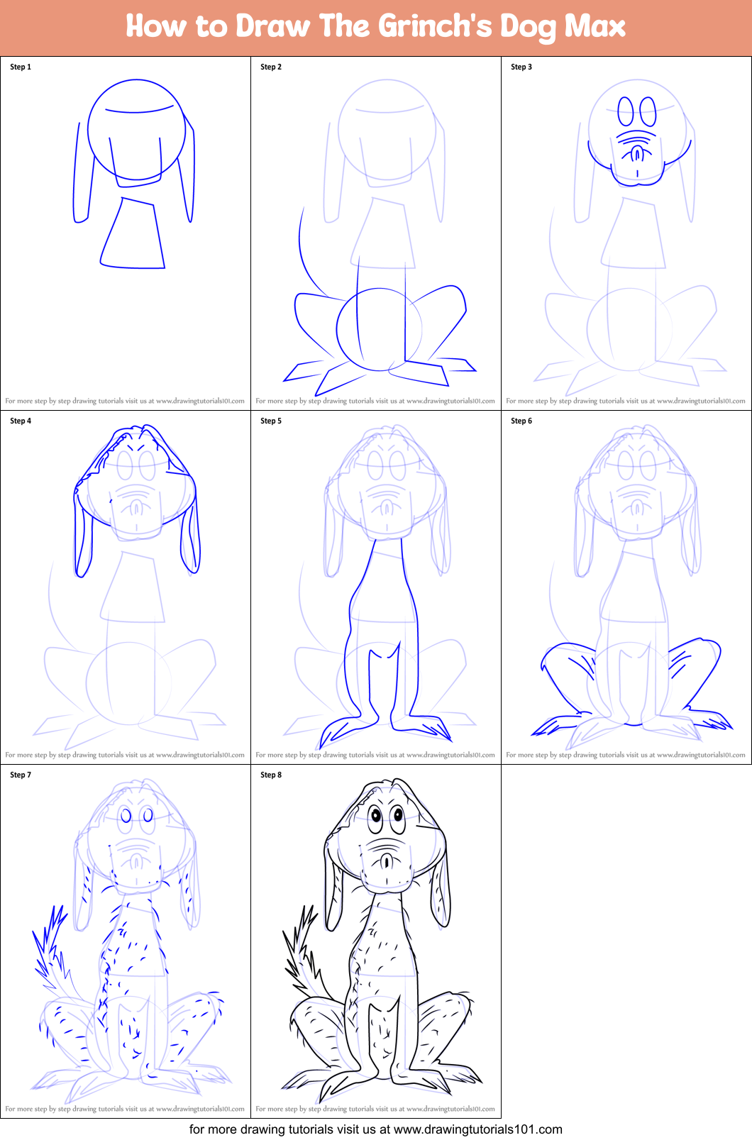 How To Draw Max The Dog From The Grinch Step By Step vrogue.co
